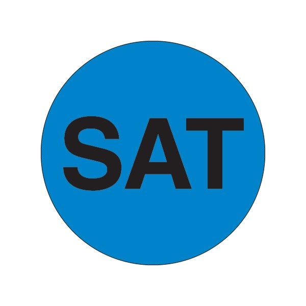 Bsc Preferred 2'' Circle - ''SAT'' Blue Days of the Week Labels BUY00019845 - main